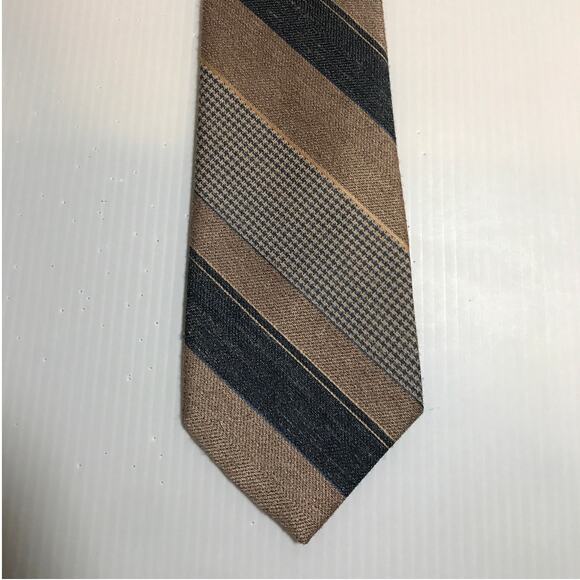 Striped Wool Short Classic Necktie - Picture 1 of 4